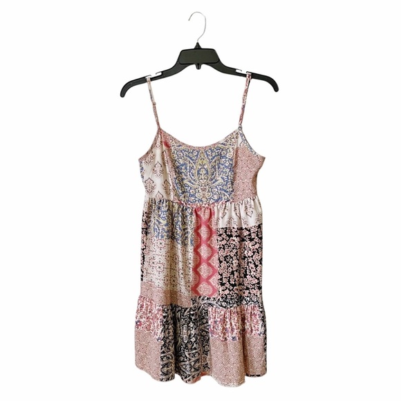 Altar'd State Dresses & Skirts - Altar’d State Out To Brunch Dress Women's Size XS Boho Patchwork Spaghetti Strap